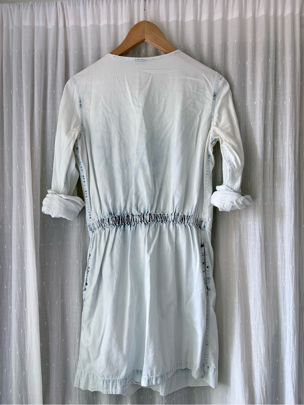 Michael Kors Light Wash Denim Midi Shirt Dress - Picture 5 of 5
